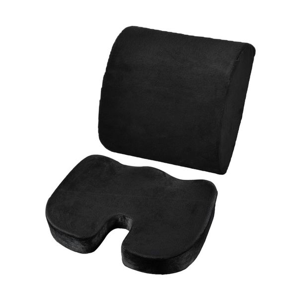 

2pcs/set comfortable memory foam orthopedic seat cushion waist back brace support set for home office health care cushion