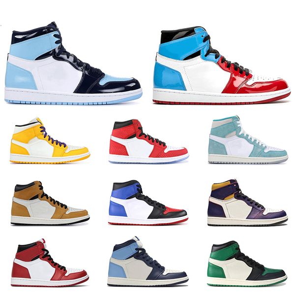 

new 1 1s men basketball shoes unc court purple gym red fearless spiderman turbo green fashion mens trainer athletic sports sneakers