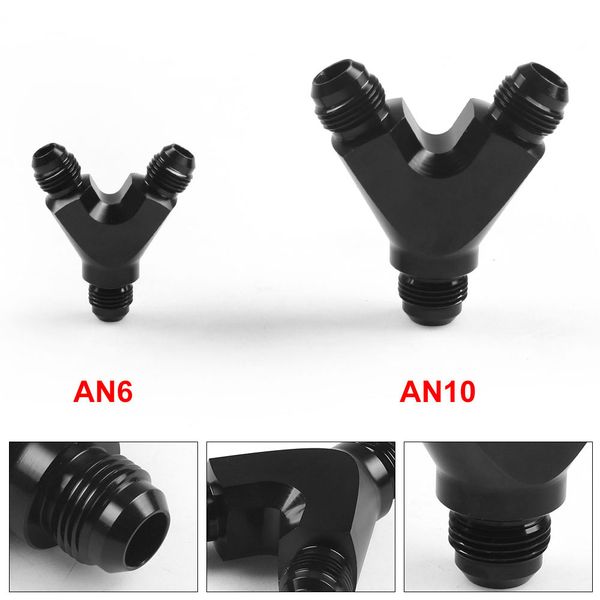 

3-полосная y-блок установка адаптера an6 / an10 6-an / 10-an мужчина к 2x an6 / an10 6-an / 10-an мужской черный