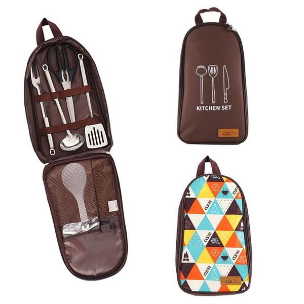 

camp kitchen camping cookware cooking utensil organizer portable bbq storage bag backpacking supplies