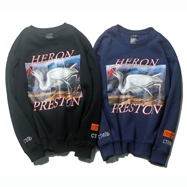 

heron preston hoodie hip hop crane print sweatshirts men women pullovers streetwear heron preston designer hoodies black autumn and winter