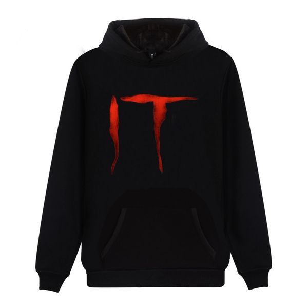 

plus size hooded print it chapter 2 movie sweatshirts men women hoodies fashion harajuku sweatshirts streetwear pullover hoodie, Black
