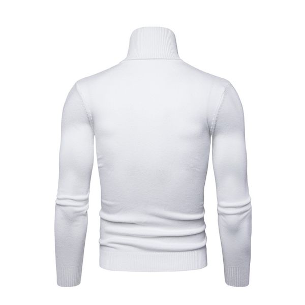 

spring autumn new solid colors pull homme turtleneck sweater dress high elasticity slim pullover men knitwear men clothing 3xl, White;black