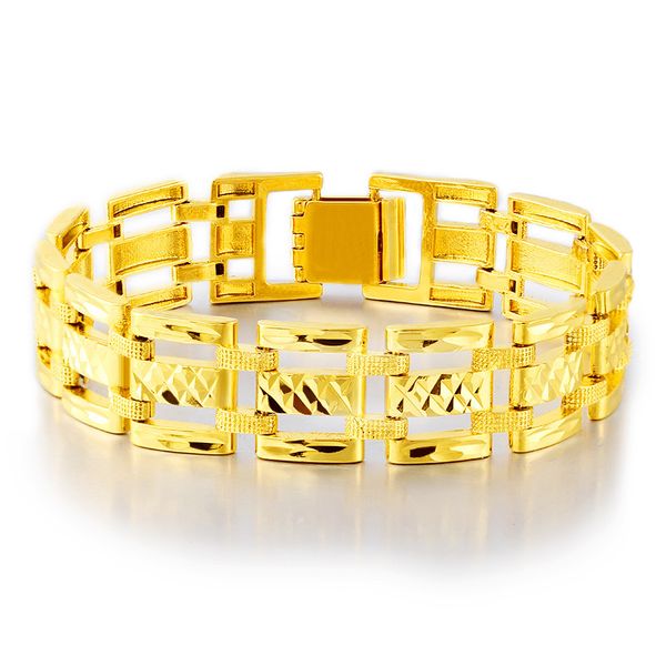 

sha jin gold-plated jewelry wide assertive side bracelet male brass vacuum plating, Golden;silver