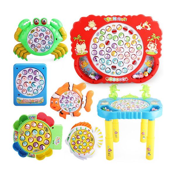 

fishing toys set children's electric large music rotating magnetic play house toys multi-function fishing plate set toys