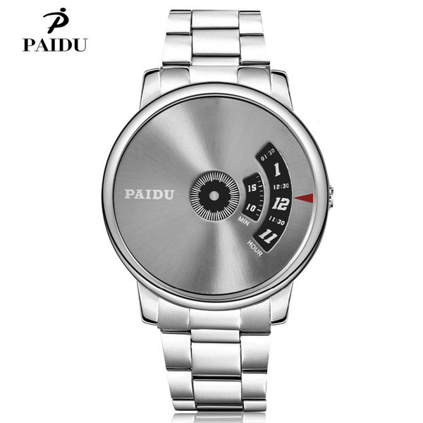 

men special design full steel watches paidu watch fashion luxury elegant ladies wristwatch male clock quartz reloje high quality, Slivery;brown