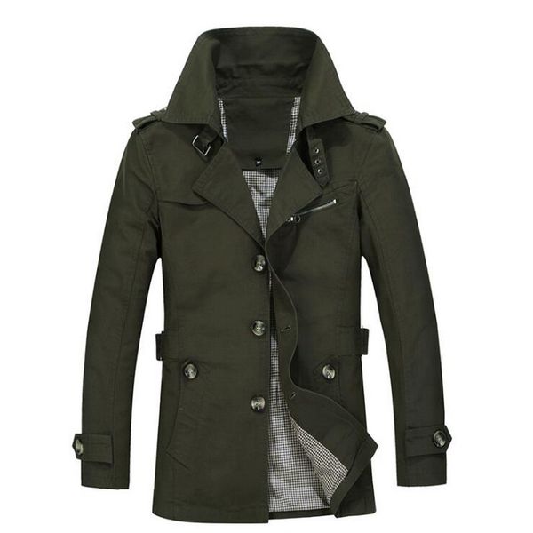 

2019 male overcoat long jacket coat men men's trench coat masculina windbreaker outwear cotton fabric slim fit men jacket, Tan;black