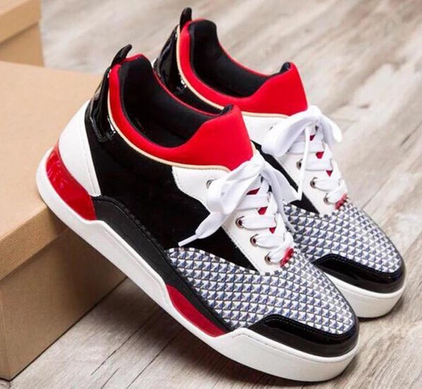 

fashion new designer sneakers spikes aurelien flat trainer red bottom men shoes black aurelien sneakers casual outdoor trainer
