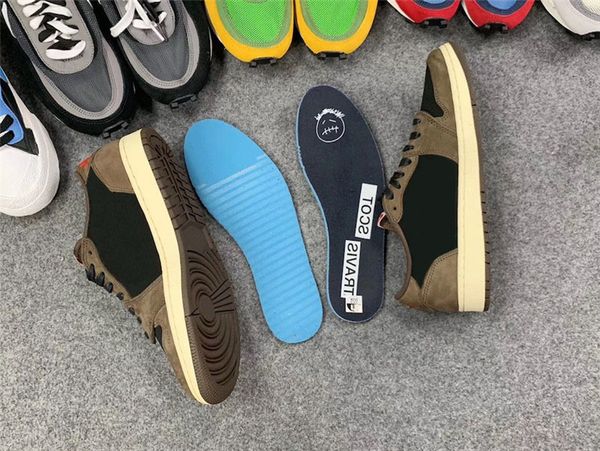 

2019 air authentic travis scott x 1 low og sp ts dark mocha retro cactus jack black 3m university 1s cq4277-001 man basketball shoes