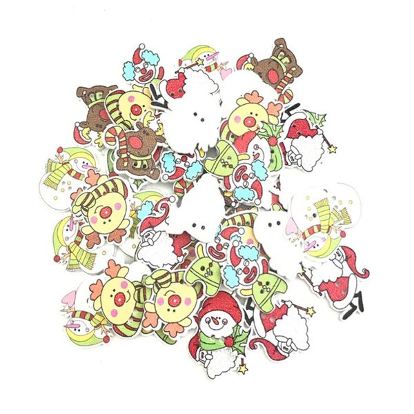 

amazon explosion wooden cartoon christmas chip santa claus snowman christmas candy button