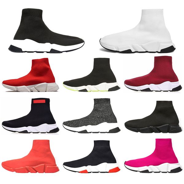 

luxury designer casual sock shoes speed trainer black red blue triple black fashion brand socks boots sports sneaker breathable