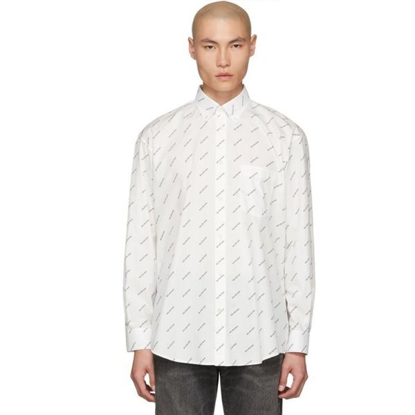 

19ss luxury european long sleeve retro street printing logo comfort loose lapel fashion men and women couple long t-shirt hfsstx144, White;black