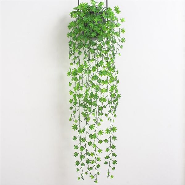 

artificial plastic plants ivy balcony hanging basket fake leaves rattan hanging vines for wedding home wall decor