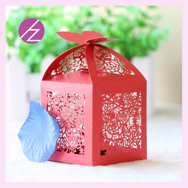 

50pcs /lot candy boxes design with ribbon exquisite flower nature style engagements wedding ceremony grand events favor holders supplies