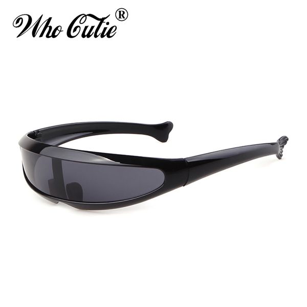 

who cutie 2019 windproof visor sunglasses men women one peice sunny flat goggles oversized shield robot sun glasses male 745, White;black