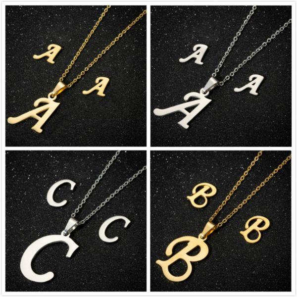 

нержавеющая сталь 26 letters initial ожерелье для женщин алфавит ожерелья подвески семьи ожерелье, Silver