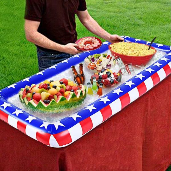 

130cm giant american flag inflatable drink holdertray salad bar cooler buffet swim pool accessory beach water party toys boia