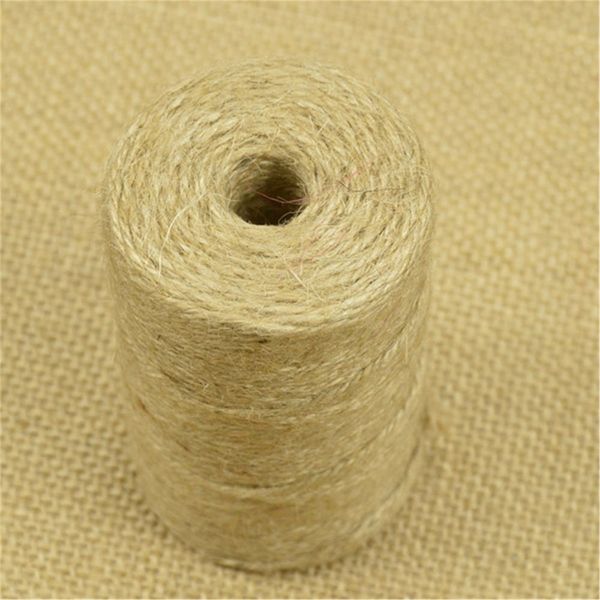 

3 ply natural twine 100m/roll rustic string cords jute rope wrap craft making decor rope, Black;white