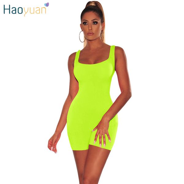 

haoyuan playsuit summer neon club bodycon body overalls streetwear elegant one piece beach rompers womens jumpsuit shorts, Black;white