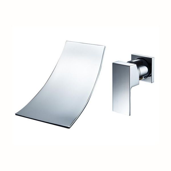 

wall mounted brass material chrome and black colors of waterfall of faucet