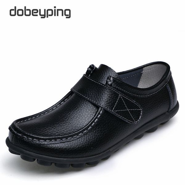 

genuine leather women's casual shoes lace-up woman loafers moccasins female flats solid low heel lady shoe soft women footwear, Black