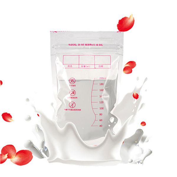 

10pcs / lot baby breast milk storage bag liquid 200ml safe food storage bags one-time use breast milk er bags