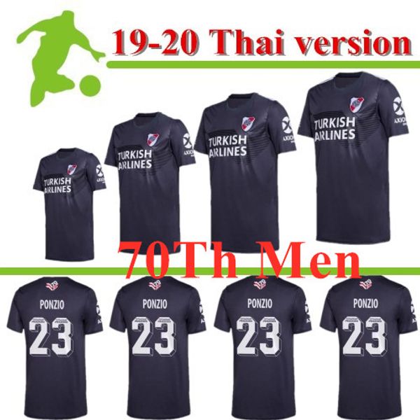 

2020 river plate 70th years commemorative edition soccer jerseys 19/20 g.martinez quintero pratto soccer shirt #23 ponzio football uniform, Black;yellow