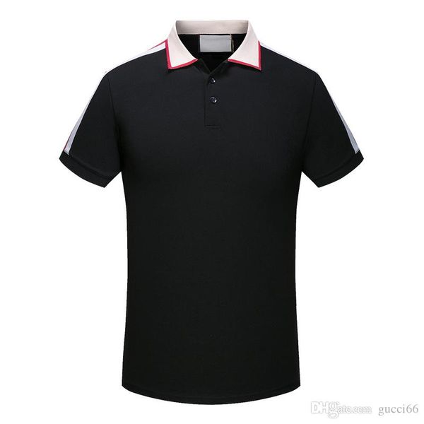 

brand new spring summer autumn luxury designer casual polos t shirts tees polo man shirt snake bee floral embroidery mens polos, White;black