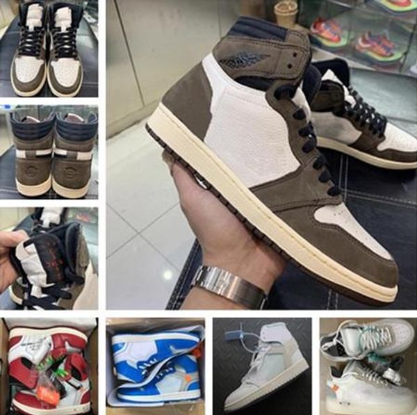 

2020 travis scott mens basketball shoes sneakers 1 1s suede brown men boy athentic sports designer trainers running shoes with box
