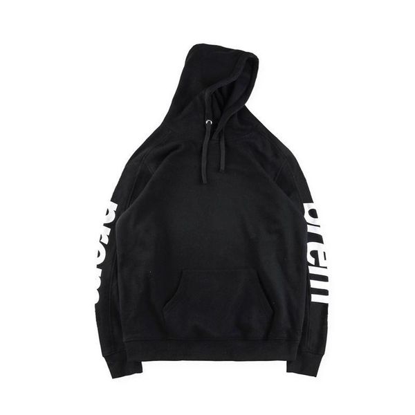 

18ss америка star box logo sideline зима скейтборд втулки логотип хлопок hoodie hoody мужчины женщины пуловер с капюшоном толстовка, Black