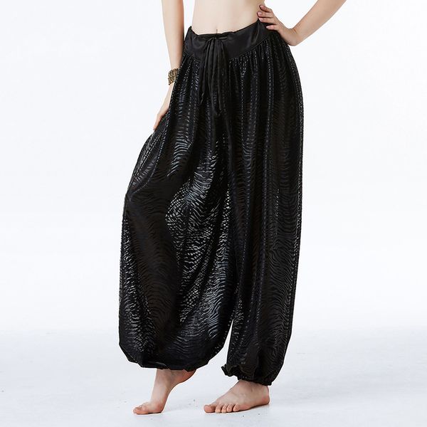 

new tribal belly dance brocade full pantaloons costume accessories trousers gypsy bloomers ats harem pants tiger stripes, Black;red