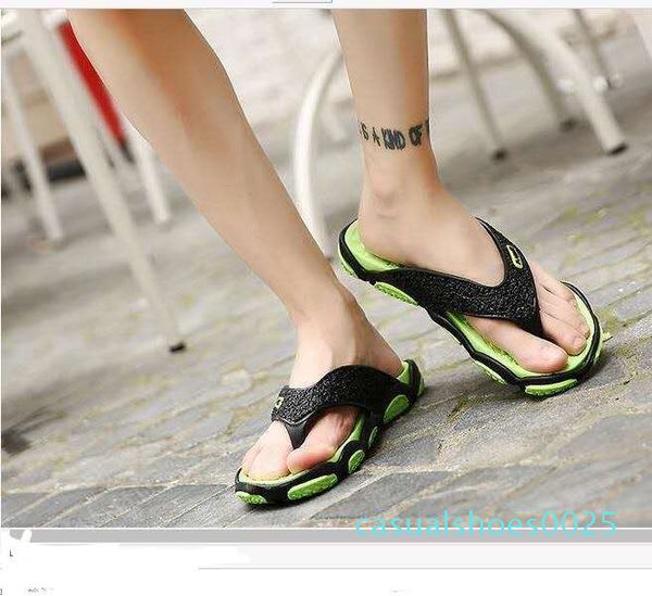 

flip flops men sandals shoes for casual walking beach slides eva massage slippers designer flats male summer mens shoes c25, Black
