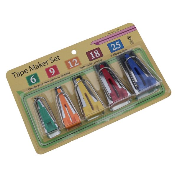 

yokoyama sewing machine parts 5 size fabric bias tape makers 6mm 9mm 12mm 18mm 25mm binding tool sewing quilting home diy parts, Black