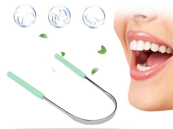 

stainless steel tongue scraper cleaner fresh breath cleaning coated tongue toothbrush dental oral hygiene care tools