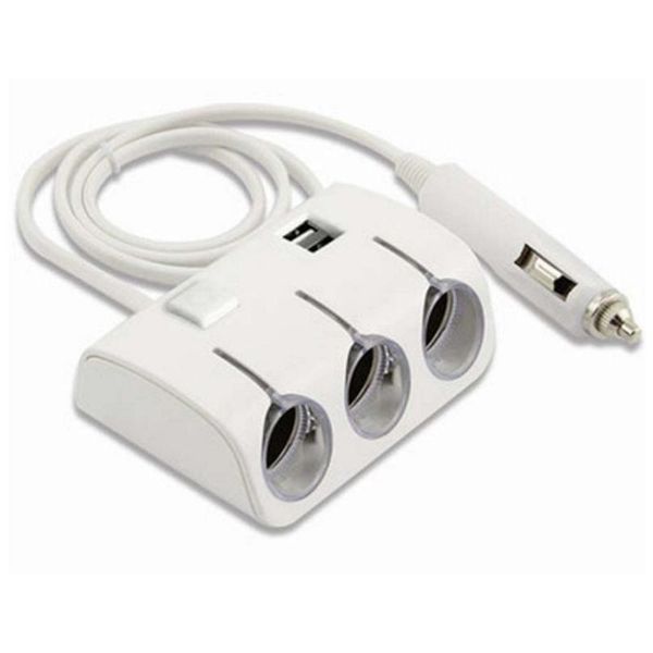 

3-гнездо прикуривателя 50cm 12 гаджеты / 24v 120w dc разветвитель питания автомобильные зарядки usb 2 цвет