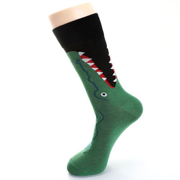 

2019 Harajuku happy socks men's Fish zebra shark color block tube cotton dress casual wedding socks colorful novelty skateboard sock