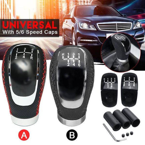 

5/6 speed universal car pu leather gear shift knob manual transmission with gear knob cap cover shifter lever
