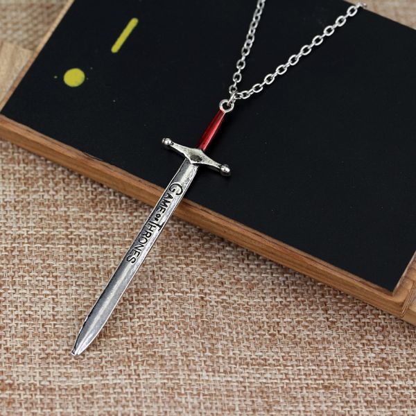 

game of thrones jon snow sword necklace die- metal letter opener necklace sword necklace gift men women jewelry, Silver