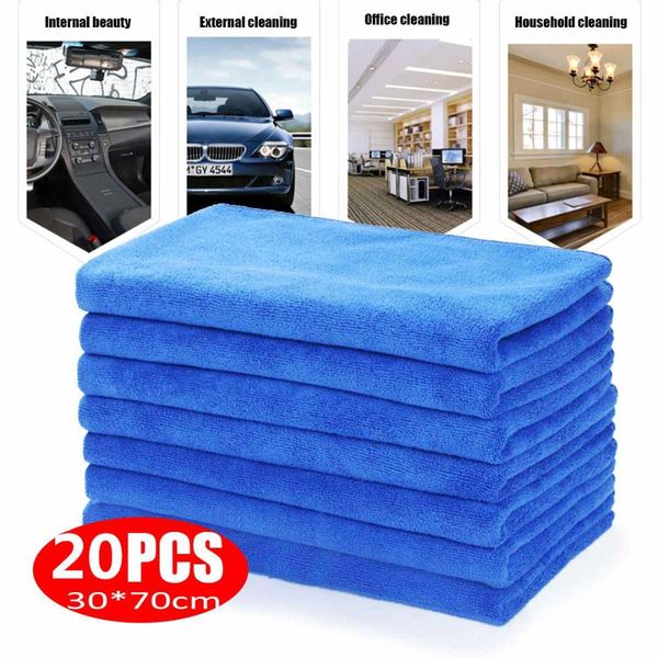 

20pcs car washer towel pad microfiber cleaning cloths no scratch rag car polishing detailing towels home kitchen absorbent towel