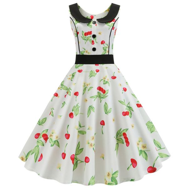 

2019 fashion dresses forfashion women vintage swing 50s housewife lapel casual evening party dress plus size 40, Black;gray