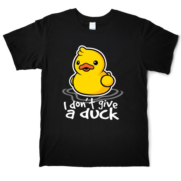 

i don't give a duck funny men's t shirt cotton casual animal t-shirts male round neck short sleeve tees shirt printed fashion, White;black
