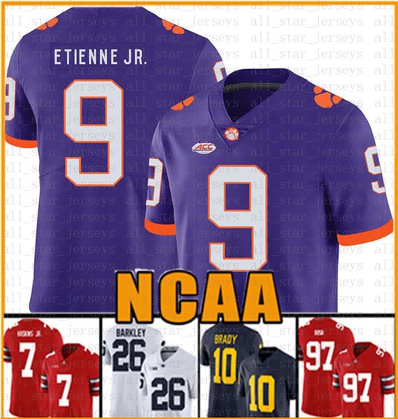 

ncaa clemson tigers trevor lawrence travis etienne jr. american football jersey 2019 patch jerseys men's tom brady saquon barkley csee, Black;red