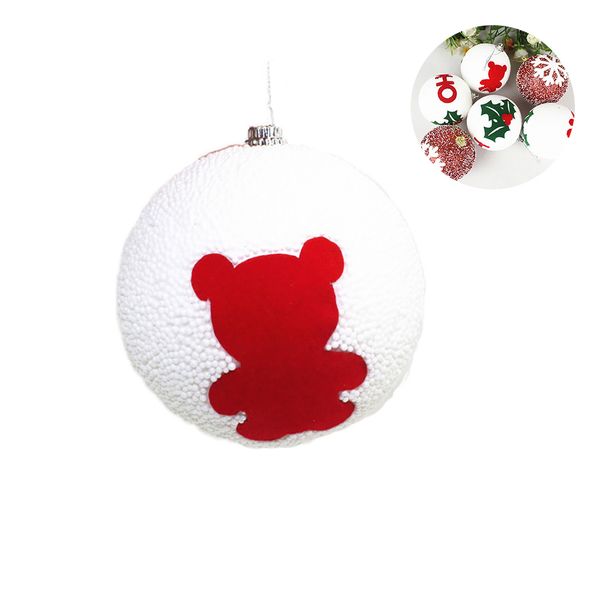 

1 pc christmas ornament ball hanging ornaments foam balls christmas tree halloween holiday party home decor (red bear) as shown