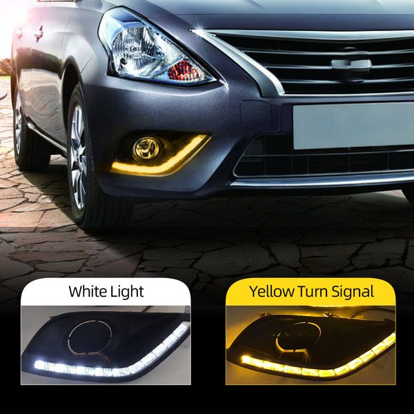 2 pezzi per Nissan Almera Latio Sunny Versa 2014 2015 2016 2017 2018 LED DRL Daytime Running Lights Fogad