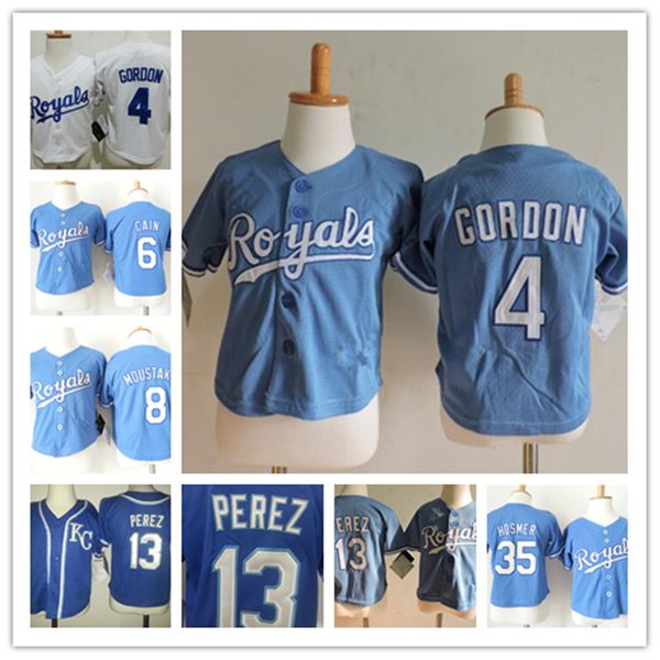 

Toddler Alex Gordon Jersey Stitched #6 Lorenzo Cain #8 Moustakas #13 Salvador Perez #35 Eric Hosmer cool base baseball Jerseys 2T-4T