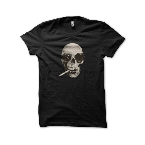 

men t shirt t-shirt with skull smokes. tshirts women t-shirt, White;black
