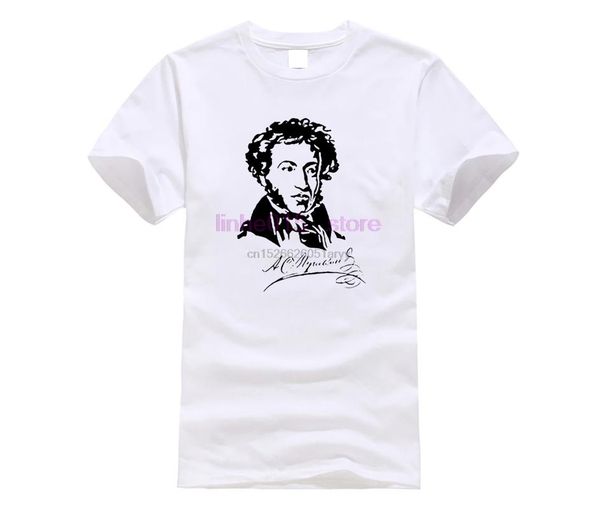 

printed pushkin tshirt man letters comfortable men t shirt plus size 3xl 100% cotton camisetas fitness tee, White;black