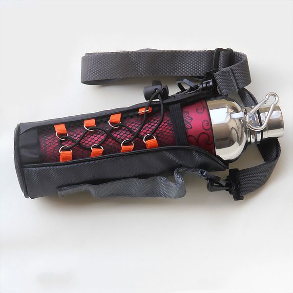 

water bottle carrier heat insulated cover bag case pouch holder with shoulder strap for home/outdoor hiking camping
