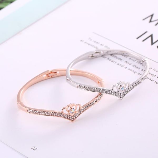 

европейский и американский простой королева стиль корона браслет корейской версии универсальный женский браслет студент, Golden;silver