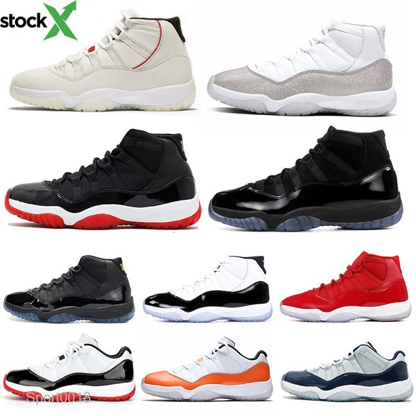 

11s basketball shoes 11 bred 2020 snakeskin concord 45 triple black white mens trainers sports sneakers 5.5-13